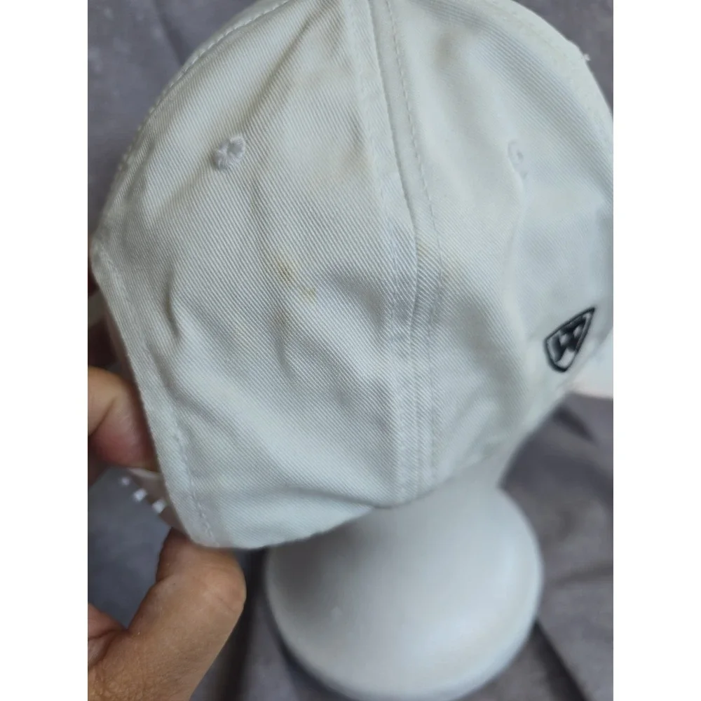 Iowa Hawkeyes Top Of The World Hat Cap White Embroidered Arched Spellout NCAA